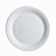 Jednorazový papierový tanier, biely, 25 cm, 100 ks