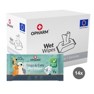 14x VLHČENÉ Utierky pre domáce zvieratá Opharm 48ks 14x VLHČENÉ Utierky pre domáce zvieratá Opharm 48ks
