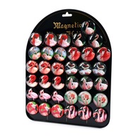 MAGNETY NA CHLADNIČKU SKLENENÉ FLAMINGY SADA 36 MAGNETY NA CHLADNIČKU SKLENENÉ FLAMINGY SADA 36