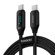 Kábel Toocki USB-C na USB-C, 1 m, 100 W (čierny)