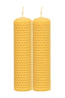 2x Valcovaná sviečka z včelieho vosku 13/3 cm 2x Valcovaná sviečka z včelieho vosku 13/3 cm