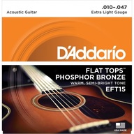 D'ADDARIO EFT15 struny (10-47) Struny pre akustickú gitaru, ploché dosky