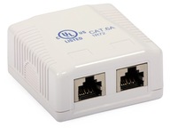 Cat.6A STP RJ45 dvojitá nástenná zásuvka Cat.6A STP RJ45 dvojitá nástenná zásuvka