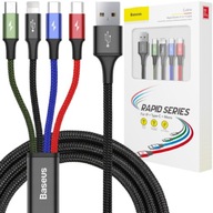 RÝCHLY KÁBEL SILNÝ BASEUS 4V1 USB KÁBEL PRE IPHONE lightning MICRO 2xUSB-C