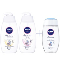 NIVEA BABY Detský umývací gél 500 ml + šampón 500 ml + olivový olej 200 ml