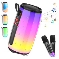 FAREBNÉ BEZDRÔTOVÉ ZARIADENIE KARAOKE SET, 2 MIKROFÓNY, LED BT REPRODUKTOR FAREBNÉ BEZDRÔTOVÉ ZARIADENIE KARAOKE SET, 2 MIKROFÓNY, LED BT REPRODUKTOR