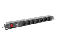 RACK lišta Lanberg PDU-07E-0200-IEC-BK 7 x UTE 10 A 2m čierna RACK lišta Lanberg PDU-07E-0200-IEC-BK 7 x UTE 10 A 2m čierna