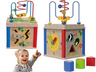 Motorická hračka EDUCATIONAL CUBE drevené figúrky z farebných kociek 5v1 Motorická hračka EDUCATIONAL CUBE drevené figúrky z farebných kociek 5v1