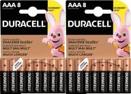 DURACELL LR03 AAA Alkalické tyčové batérie 8 ks x2 DURACELL LR03 AAA Alkalické tyčové batérie 8 ks x2