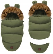 Nastaviteľný spací vak TEDDY KHAKI do kočíka na saniach Nastaviteľný spací vak TEDDY KHAKI do kočíka na saniach