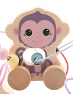 Drevená hračka na kolieskach so vzorom MONKEY Drevená hračka na kolieskach so vzorom MONKEY