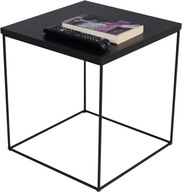 Štvorcový drôtený konferenčný stolík 40x40x43 Loft Black+MiniPearl