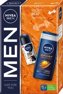 Nivea Men darčeková sada 2 kozmetických gélov Sport Beat + valček Nivea Men darčeková sada 2 kozmetických gélov Sport Beat + valček