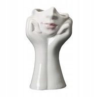 Moderná umelecká váza s tvárou ľudského tela a keramika