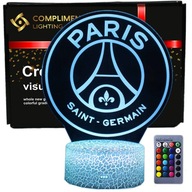 3D LED USB nočná lampa + diaľkové ovládanie Paris Saint-Germain 3D LED USB nočná lampa + diaľkové ovládanie Paris Saint-Germain