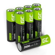 8x AA R6 BATÉRIE 2600mAh ZELENÉ ČLÁNKY BATÉRIE PRE SOLARNÉ LAMPY PRSTY 8x AA R6 BATÉRIE 2600mAh ZELENÉ ČLÁNKY BATÉRIE PRE SOLARNÉ LAMPY PRSTY