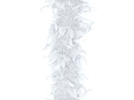 BOA šatka z prírodného peria, BIELY karneval, 180 cm