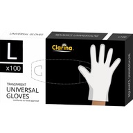 Univerzálne rukavice Clarina TPE, bezfarebné L 100