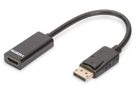 DIGITUS DisplayPort, adaptérový kábel DP-HDMI typu A, M/F 0,15 m, DP 1,2