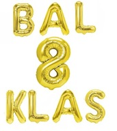 Sada balónov Nápis BAL 8 TRIEDY, zlatá Sada balónov Nápis BAL 8 TRIEDY, zlatá