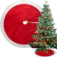 Vianočný stromček Koberec kožušinový červený koberec 90 cm okrúhla darčeková dekorácia