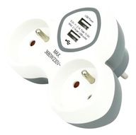ZLODEJSKÝ DVOJITÝ SPLITTER + 2 X USB biely ZLODEJSKÝ DVOJITÝ SPLITTER + 2 X USB biely