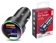 NABÍJAČKA DO AUTA QC3.0 2x USB VOLTMETER NABÍJAČKA DO AUTA QC3.0 2x USB VOLTMETER