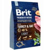 Brit Premium By Nature Light suché krmivo pre psov s morčacie a ovseným vňaťou 3 kg