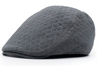 Pánska zateplená prešívaná plochá čiapka sivej farby