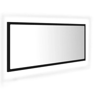 Kúpeľňové zrkadlo s LED, čierne, 100x8,5x37 cm, sklo