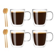 TERMÁLNE POHÁRE NA KÁVU LATTE 4 KS + LYŽICE