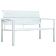 Záhradná lavička 120 cm Biela HDPE Dr