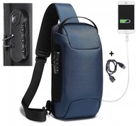 Batoh v páse uzavretý šifrovaným zipsom Jedna taška cez rameno USB + kábel Batoh v páse uzavretý šifrovaným zipsom Jedna taška cez rameno USB + kábel