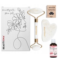 SET VALEC NA MASÁR NA TVÁR + KAMEŇ GUA SHA PLATE OIL OLEJ darček SET VALEC NA MASÁR NA TVÁR + KAMEŇ GUA SHA PLATE OIL OLEJ darček