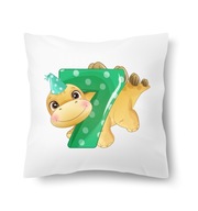 Vankúš k 7. narodeninám - darčekový vankúš dinosaurus Vankúš k 7. narodeninám - darčekový vankúš dinosaurus