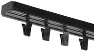 Čiernošedá PVC jednokoľajová stropná lišta 220 cm