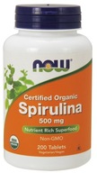NOW Foods - Spirulina, Bio, 500 mg, 200 tabliet