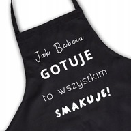 Čierny darček na kuchársku zásteru ku dňu starej mamy 01 Čierny darček na kuchársku zásteru ku dňu starej mamy 01
