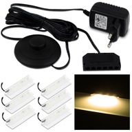SADA 6x LED KLOP NA OSVETLENIE SKLENENEJ POLICE SADA 6x LED KLOP NA OSVETLENIE SKLENENEJ POLICE