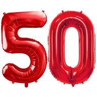 Veľké červené narodeninové balóny s číslom 50 pre hélium Veľké červené narodeninové balóny s číslom 50 pre hélium