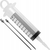 Injektor na mäso s 2 ihlami a injekčnou striekačkou