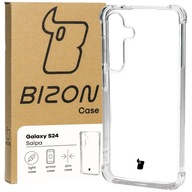 Priehľadné puzdro Bizon pre Galaxy S24, obal, puzdro, kryt, zadná strana