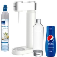 PHILIPS white inox karbonizátor + PEPSI SodaStream na sýtenú vodu, darček