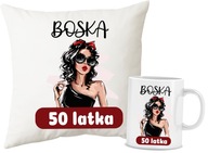 Vankúš + hrnček darček 50. NARODENINY PRE ŽENU Vankúš + hrnček darček 50. NARODENINY PRE ŽENU