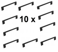 10 x Kovová rovná nábytková úchytka, ČIERNA L-96 mm