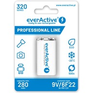 BATÉRIA 9V everActive professional 6F22 320mAh BATÉRIA 9V everActive professional 6F22 320mAh
