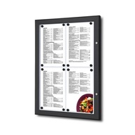 LED podsvietená menu skrinka 4xA4 čierna