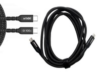 VÝKONNÝ Opletený kábel 100 W 200 cm USB-C/USB-C QC VÝKONNÝ Opletený kábel 100 W 200 cm USB-C/USB-C QC