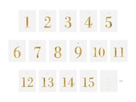 ČÍSLA TABUĽOV - Sada nálepiek - od 1 do 15. ČÍSLA TABUĽOV - Sada nálepiek - od 1 do 15.