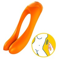 Masážny prístroj na prsty Satisfyer Candy Cane oranžový